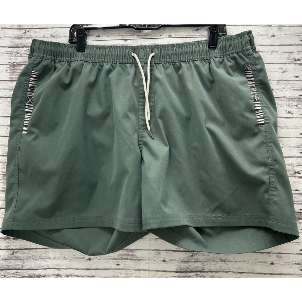 Wowie OG Casual Short 5.5" Mens 2XL Green Elastic Chino Pockets Drawstring Aztec